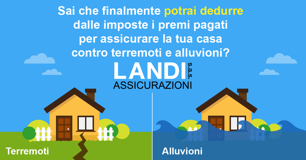 Dedurre imposte: Terremoti Alluvioni 